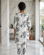Black & Grey Floral Printed Co-ord Set
