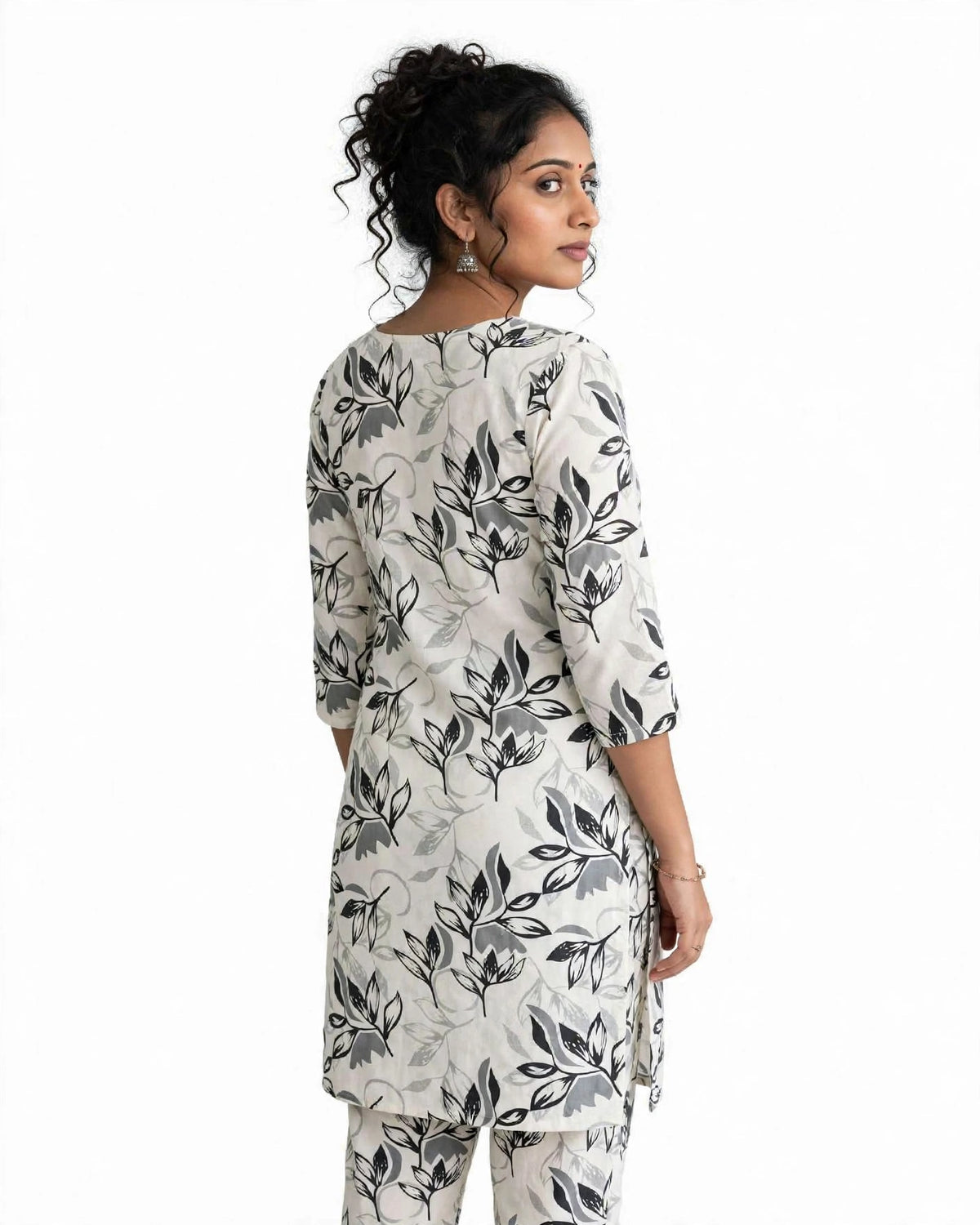 Black & Grey Floral Printed Co-ord Set