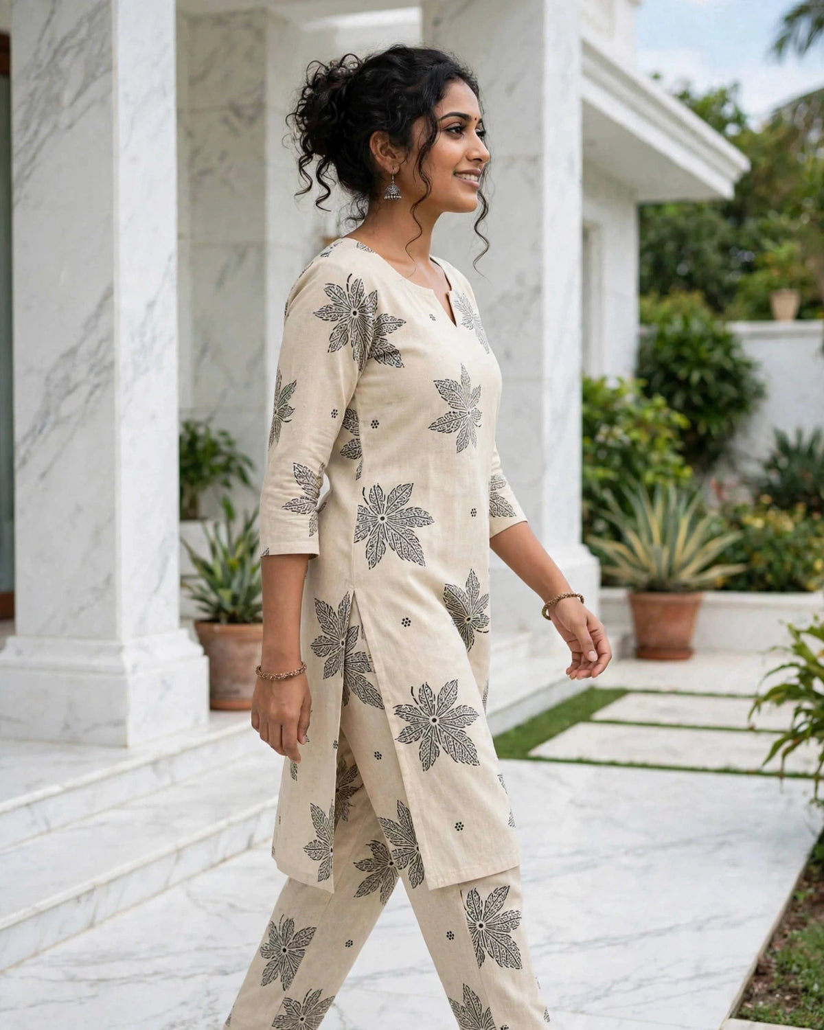 Ivory Floral Printed Co-ord Set