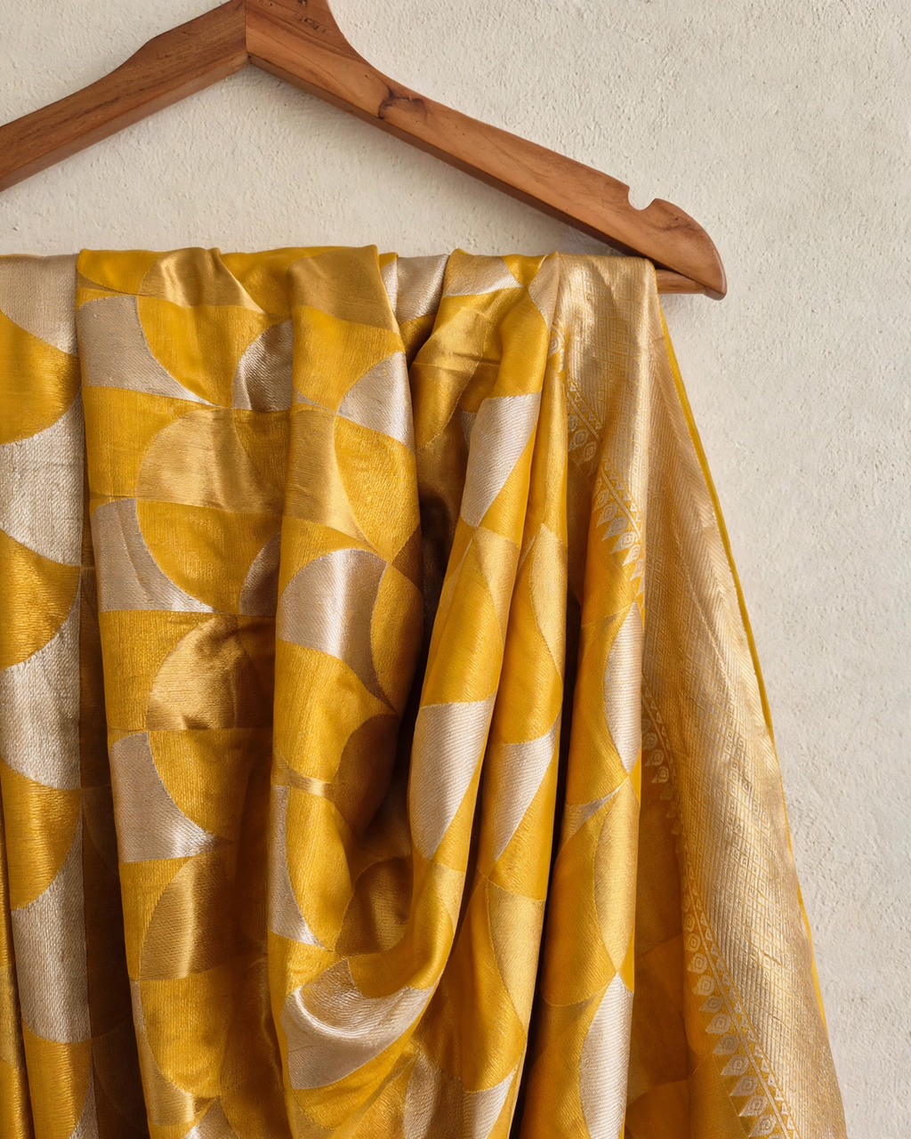 Soft Marigold Yellow Semi Silk Saree